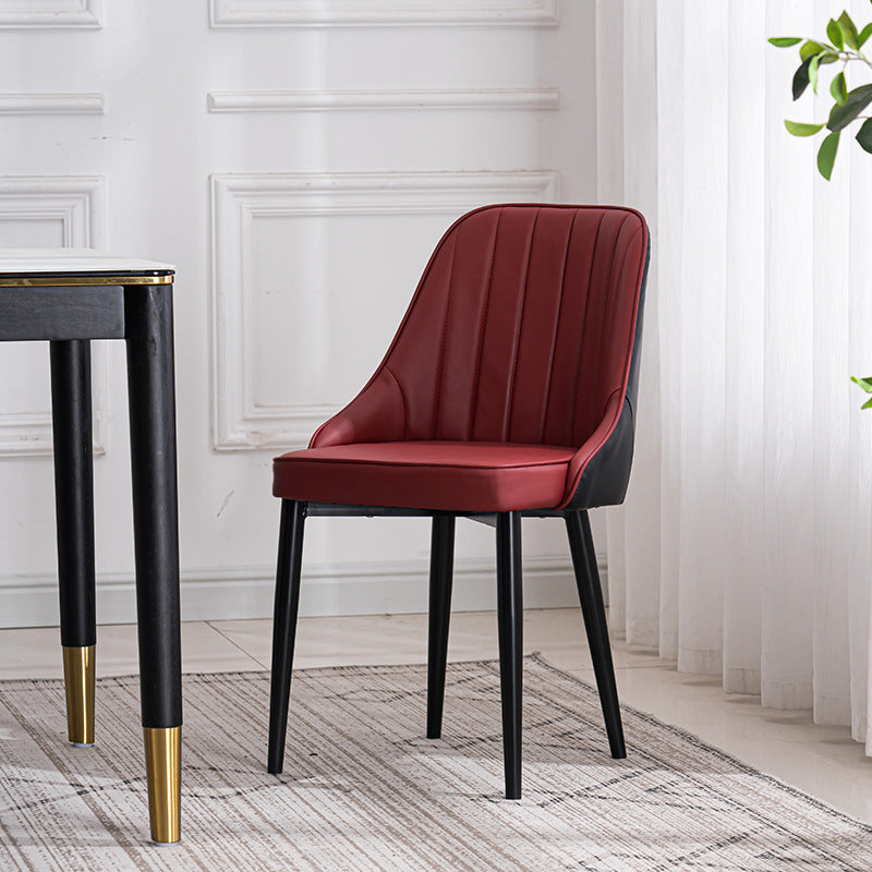 Silla lateral interior escandinava Silla de comedor Parsons tapizada de metal