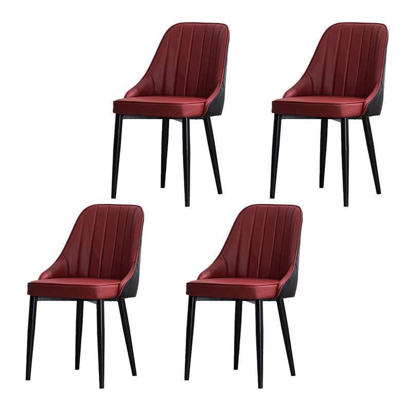 Silla lateral interior escandinava Silla de comedor Parsons tapizada de metal
