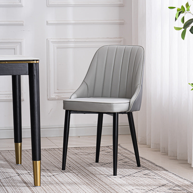 Silla lateral interior escandinava Silla de comedor Parsons tapizada de metal