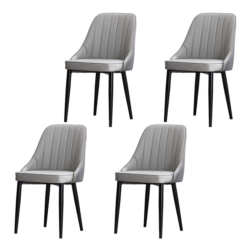 Silla lateral interior escandinava Silla de comedor Parsons tapizada de metal