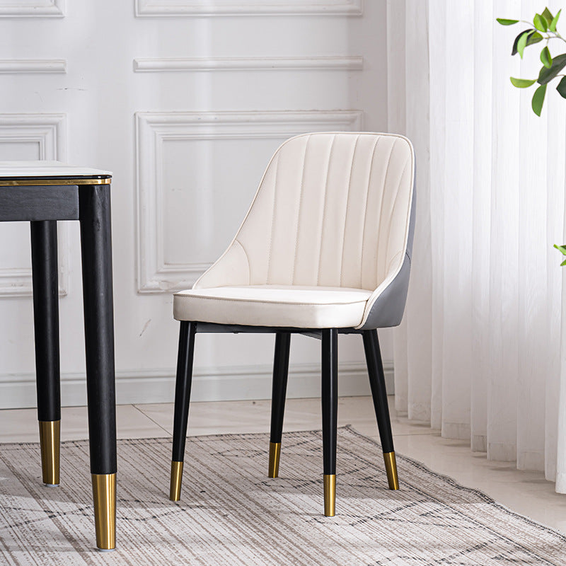 Silla lateral interior escandinava Silla de comedor Parsons tapizada de metal