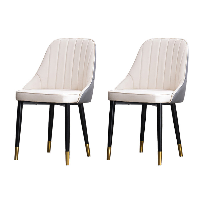 Silla lateral interior escandinava Silla de comedor Parsons tapizada de metal
