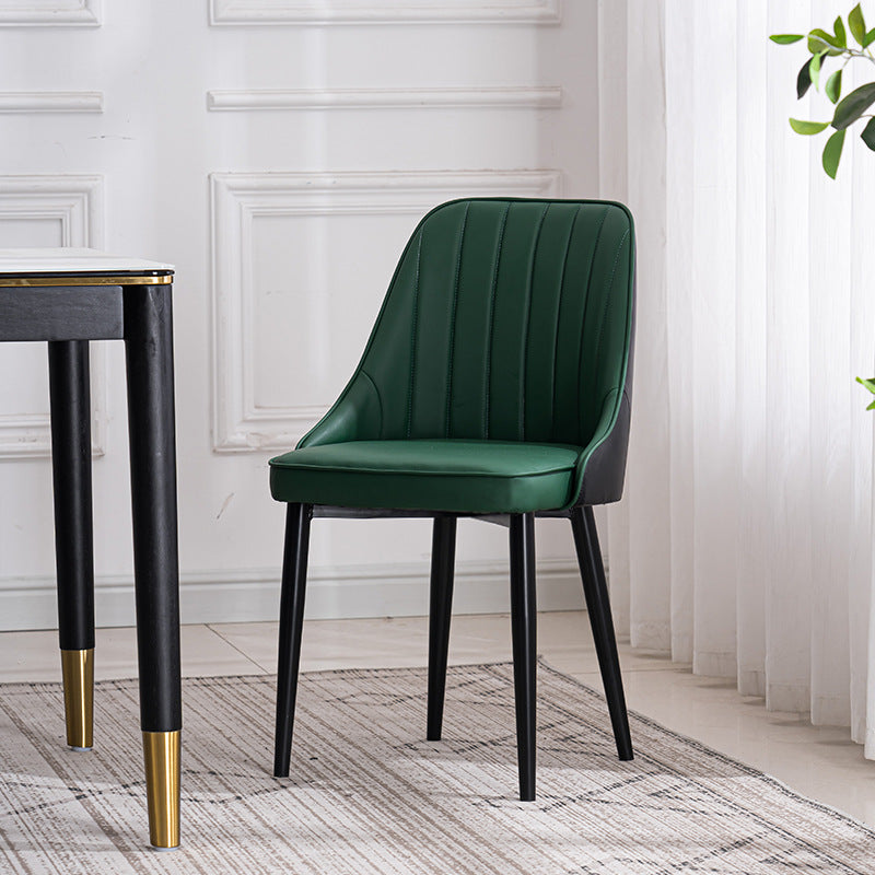 Silla lateral interior escandinava Silla de comedor Parsons tapizada de metal