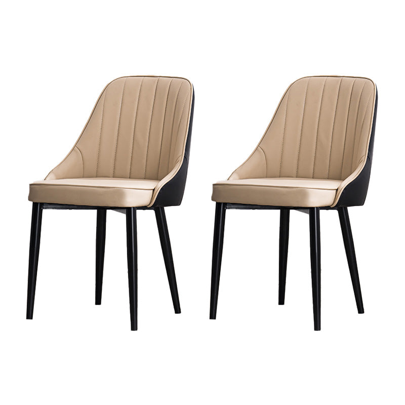 Silla lateral interior escandinava Silla de comedor Parsons tapizada de metal