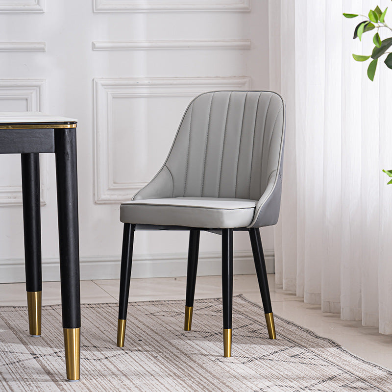 Silla lateral interior escandinava Silla de comedor Parsons tapizada de metal