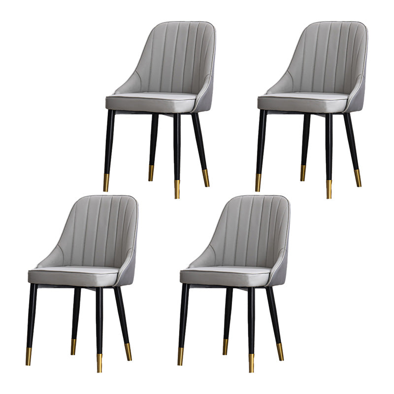 Silla lateral interior escandinava Silla de comedor Parsons tapizada de metal