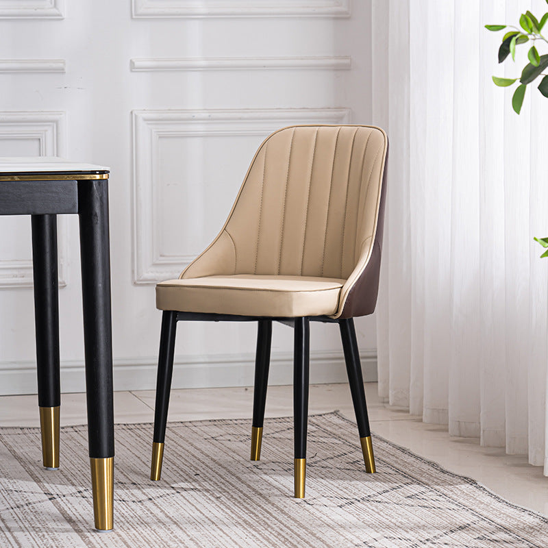 Silla lateral interior escandinava Silla de comedor Parsons tapizada de metal