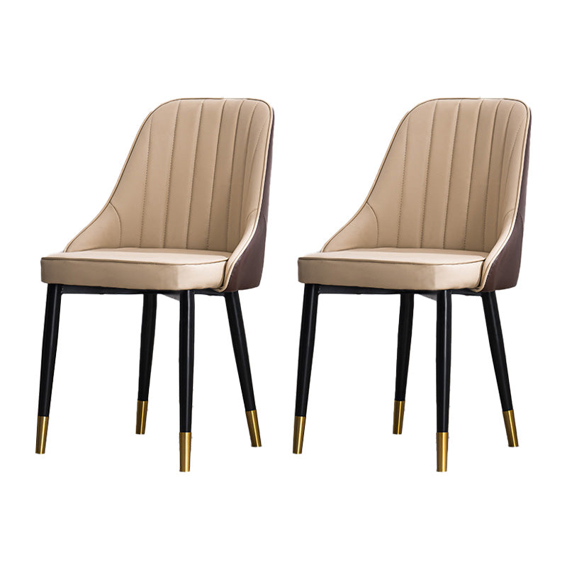 Silla lateral interior escandinava Silla de comedor Parsons tapizada de metal