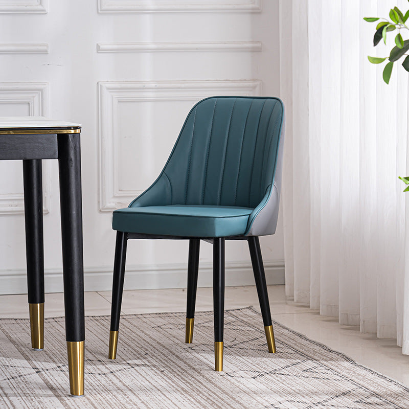 Silla lateral interior escandinava Silla de comedor Parsons tapizada de metal