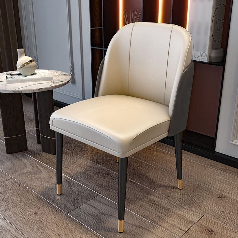 Silla lateral escandinava para el hogar Silla de comedor Parsons tapizada de metal