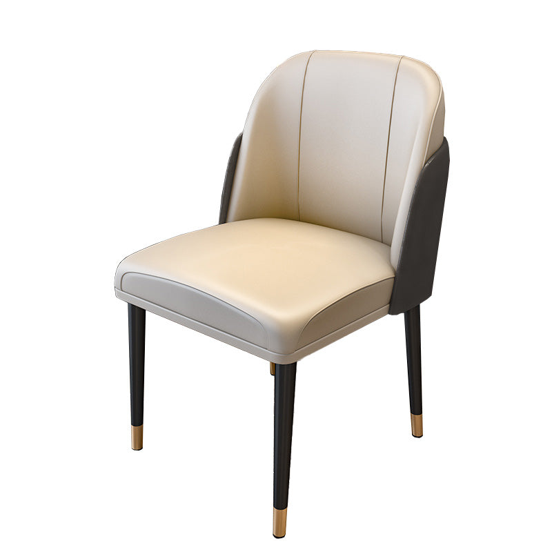Silla lateral escandinava para el hogar Silla de comedor Parsons tapizada de metal