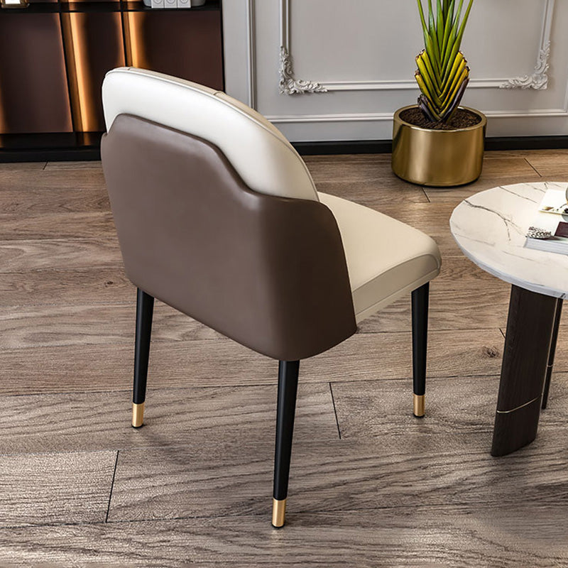 Silla lateral escandinava para el hogar Silla de comedor Parsons tapizada de metal