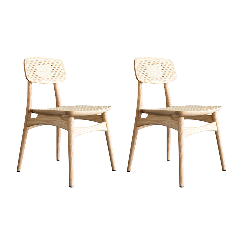 Silla de comedor de madera tradicional, silla sin brazos, silla de comedor de mimbre para uso en restaurantes