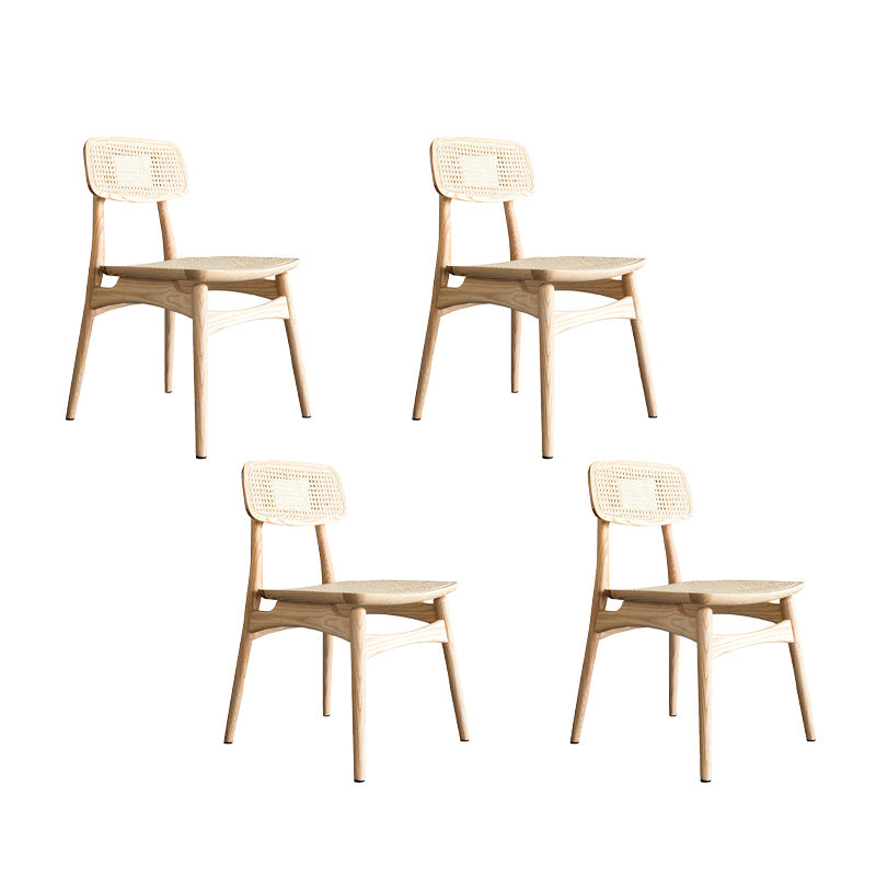Silla de comedor de madera tradicional, silla sin brazos, silla de comedor de mimbre para uso en restaurantes