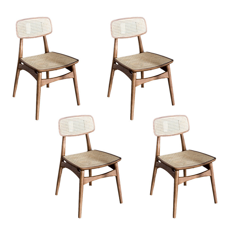 Silla de comedor de madera tradicional, silla sin brazos, silla de comedor de mimbre para uso en restaurantes