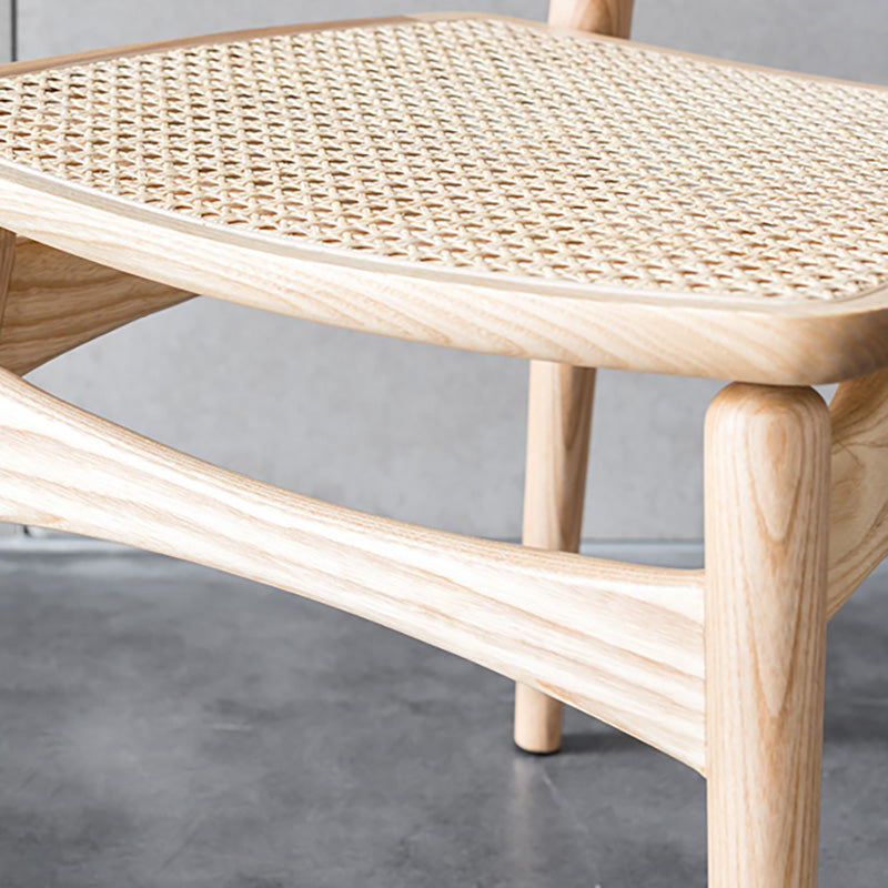 Silla de comedor de madera tradicional, silla sin brazos, silla de comedor de mimbre para uso en restaurantes