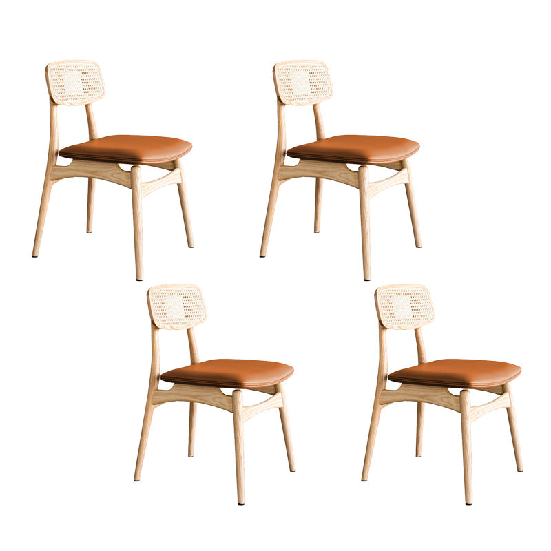 Silla de comedor de madera tradicional, silla sin brazos, silla de comedor de mimbre para uso en restaurantes