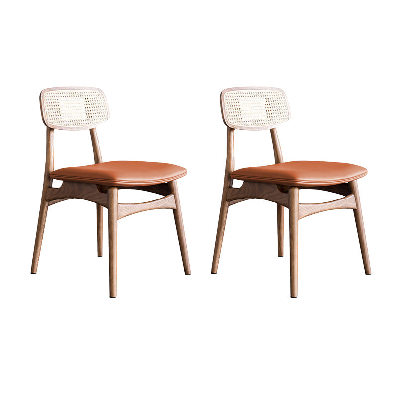Silla de comedor de madera tradicional, silla sin brazos, silla de comedor de mimbre para uso en restaurantes