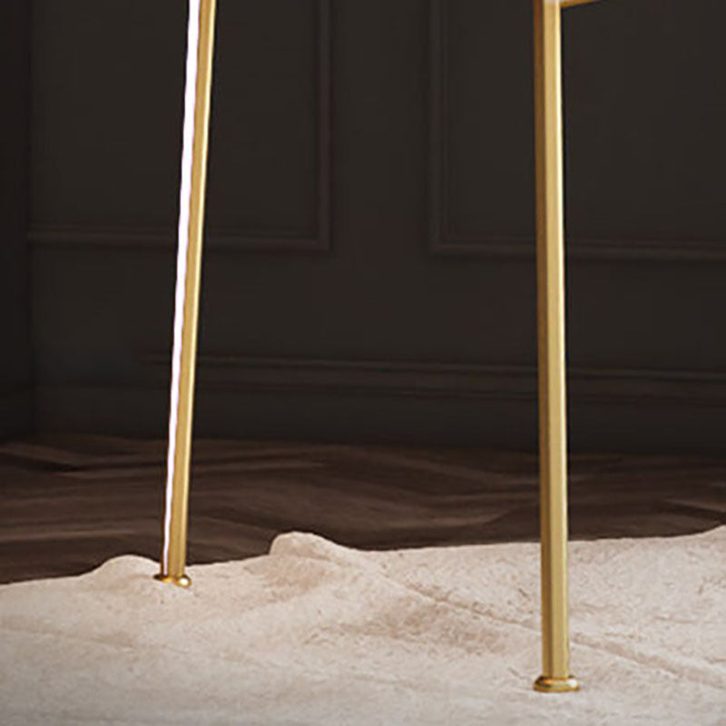Sillas de comedor estilo Glam, silla sin brazos para comedor de cocina con patas de metal