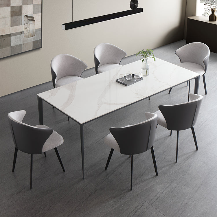 1/4/5/6/7 Pcs Metal Modern Dining Set with Rectangle Table Dinette Set