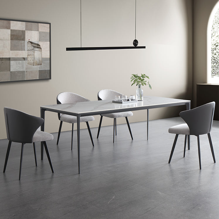 1/4/5/6/7 Pcs Metal Modern Dining Set with Rectangle Table Dinette Set