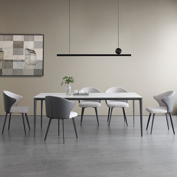 1/4/5/6/7 Pcs Metal Modern Dining Set with Rectangle Table Dinette Set