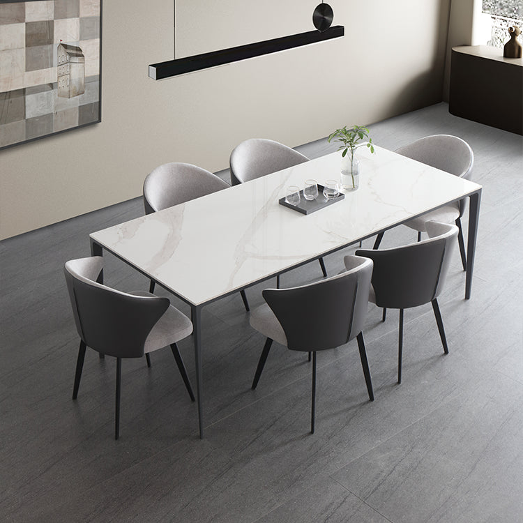 1/4/5/6/7 Pcs Metal Modern Dining Set with Rectangle Table Dinette Set