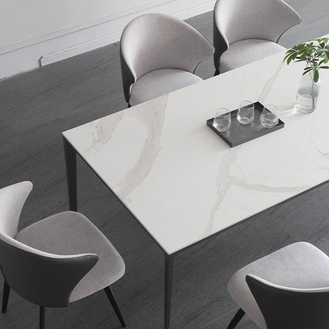 1/4/5/6/7 Pcs Metal Modern Dining Set with Rectangle Table Dinette Set