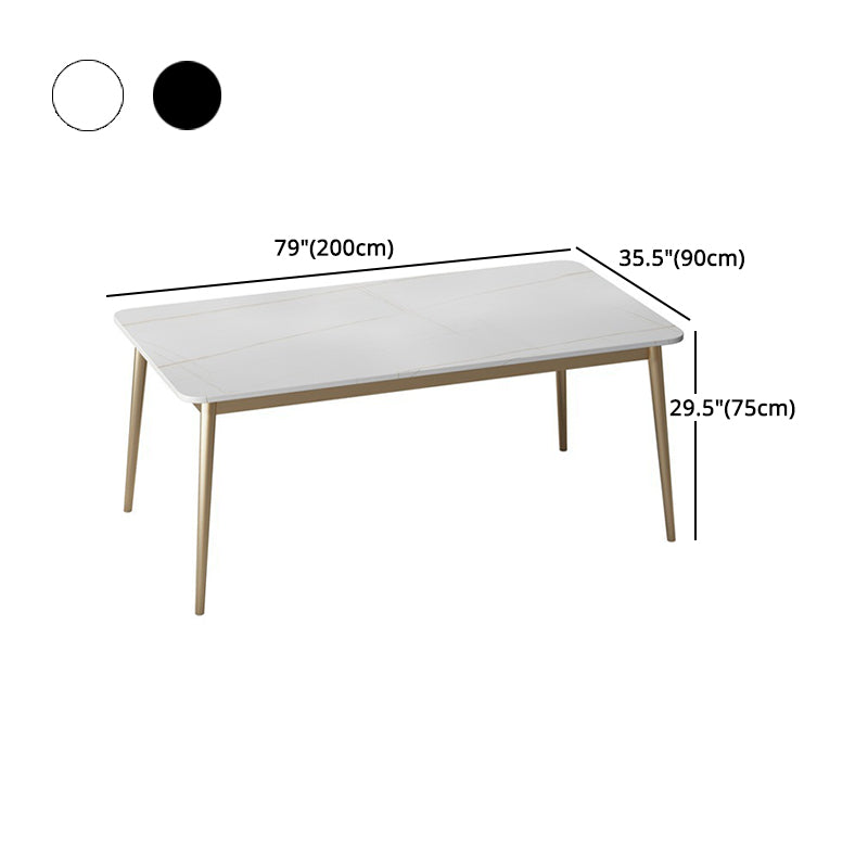 1/5/7 Pcs Metal Glam Dining Table Set with Rectangle Table Dinette Set