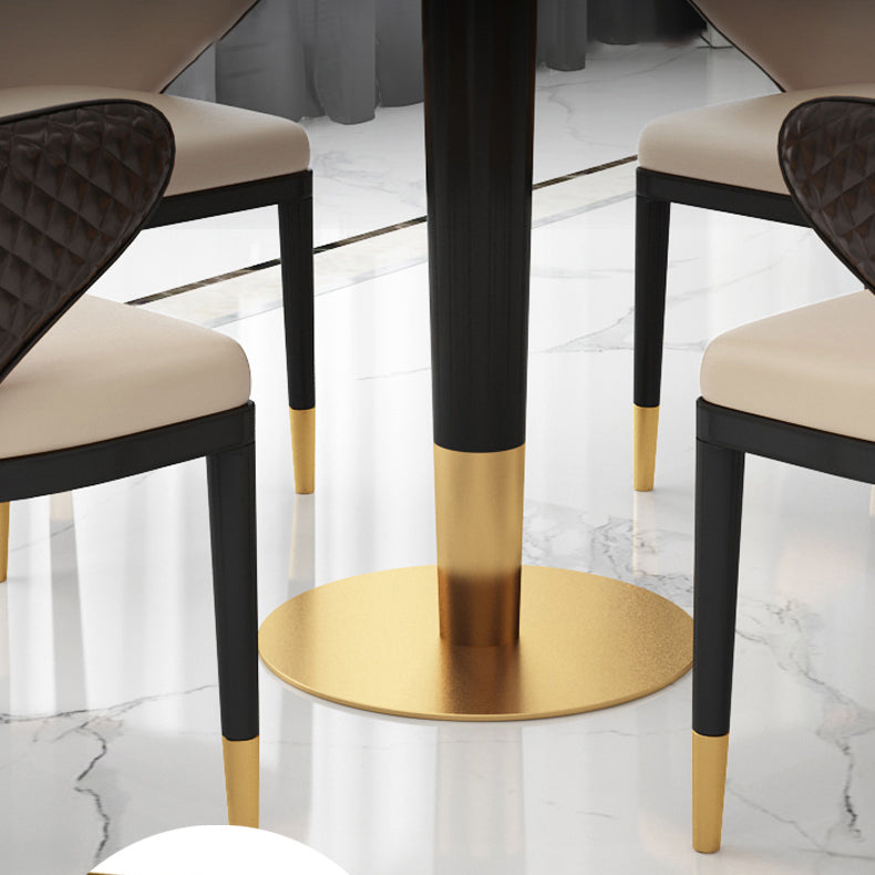 1/2/4/5 Pcs Metal Glam Dining Room Set with Round Table and Arm Chairs Dinette Set