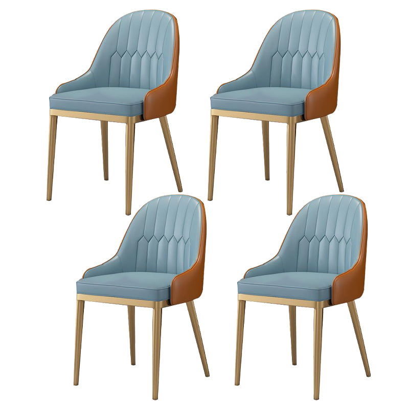 1/4/5/7 Pcs Metal Glam Dining Room Set with Rectangle Table and Leather Chairs Dining Set