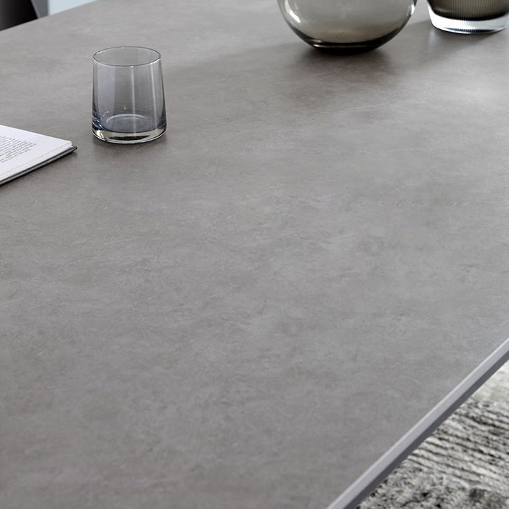 1/3/4/5/7 Pieces Modern Dining Set with Grey Top Table and Leather Chairs Dinette Set