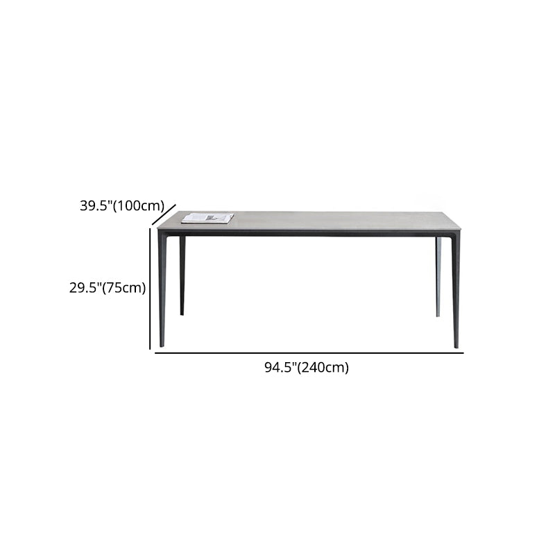 1/3/4/5/7 Pieces Modern Dining Set with Grey Top Table and Leather Chairs Dinette Set