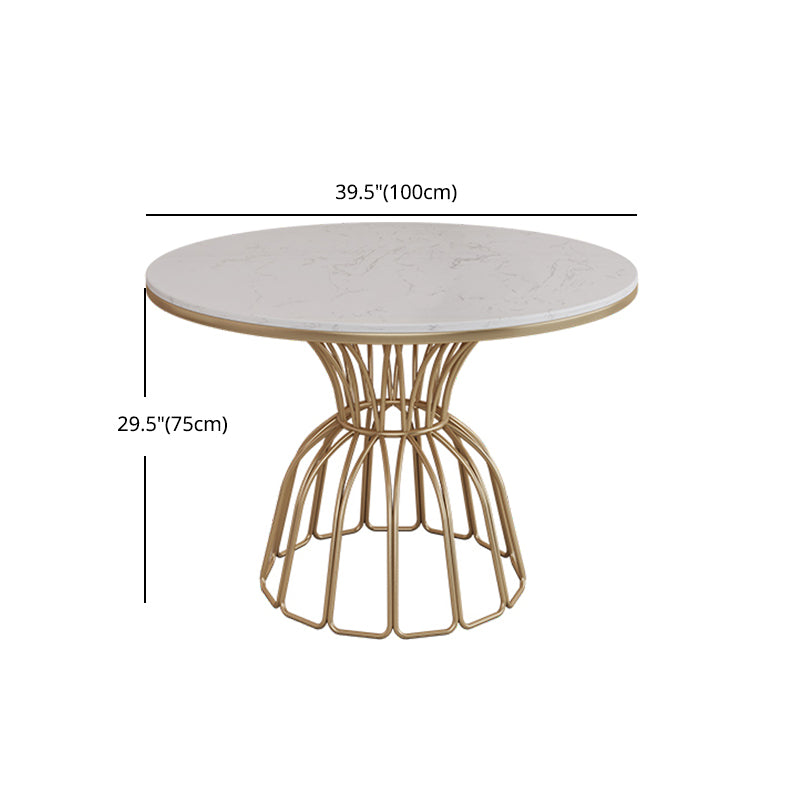 Glam 1/4/5 Pieces Round Dining Set Sintered Stone Dining Table Set for Home Use