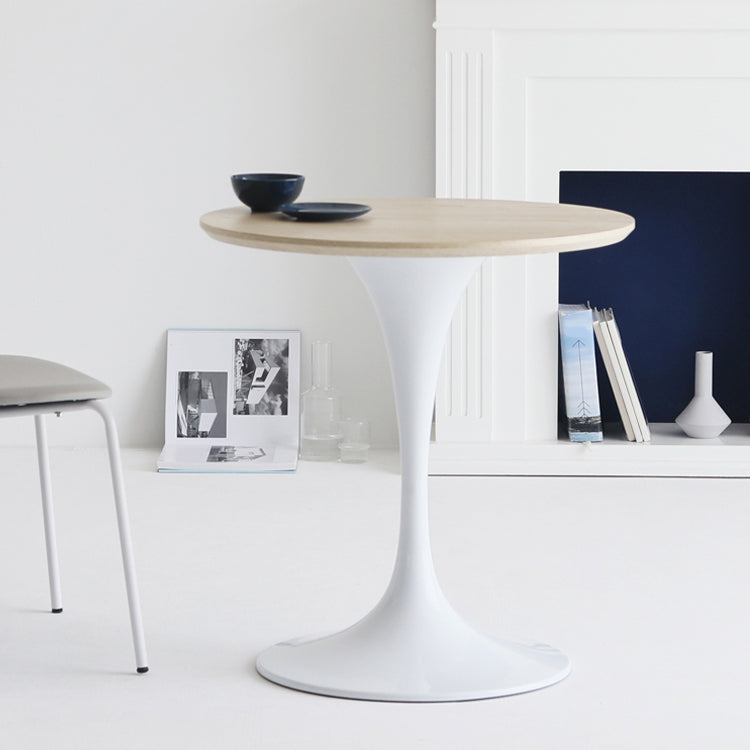 Mesa minimalista de mesa estándar redonda MDF Mesa de comedor de cocina con base de tulipán