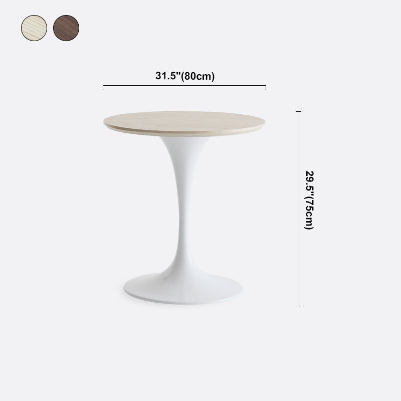 Mesa minimalista de mesa estándar redonda MDF Mesa de comedor de cocina con base de tulipán