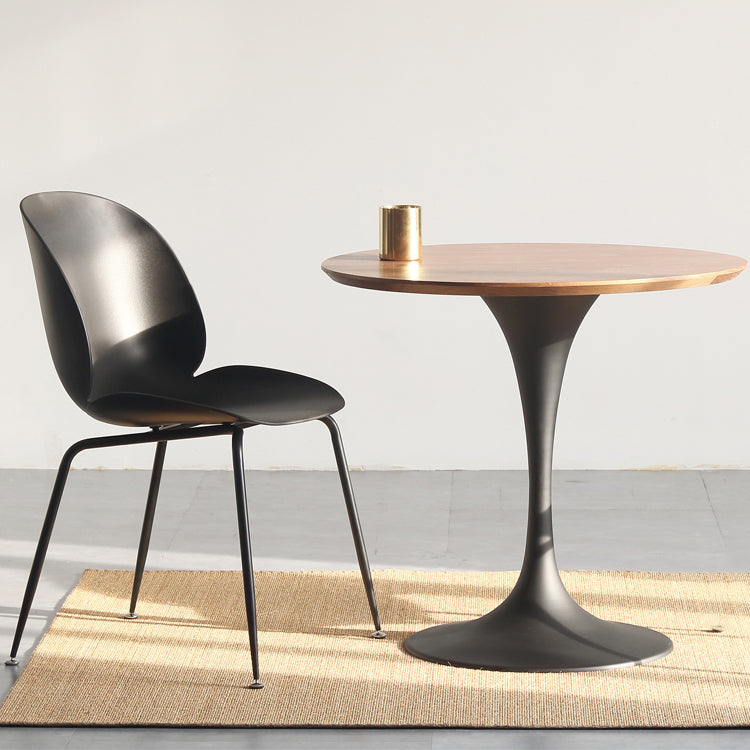 Table à manger ronde moderne en bois Table à manger de cuisine standard avec base en tulipe