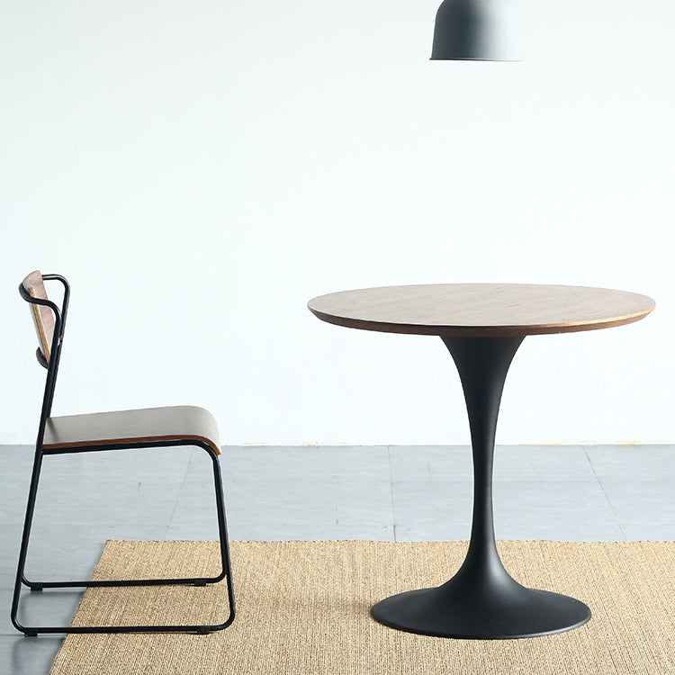 Table à manger ronde moderne en bois Table à manger de cuisine standard avec base en tulipe
