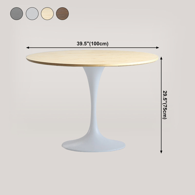 Table à manger ronde moderne en bois Table à manger de cuisine standard avec base en tulipe