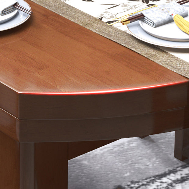 Contemporary Solid Wood Extendable Table Round Standard Dining Table for Kitchen