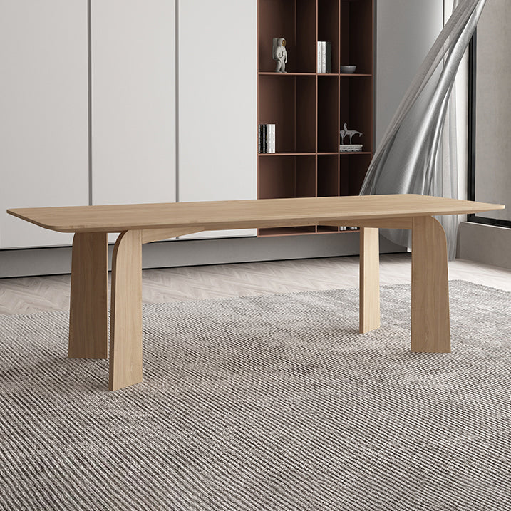 Solid Wood Contemporary Dining Table Rectangular Dining Table with 4 Legs