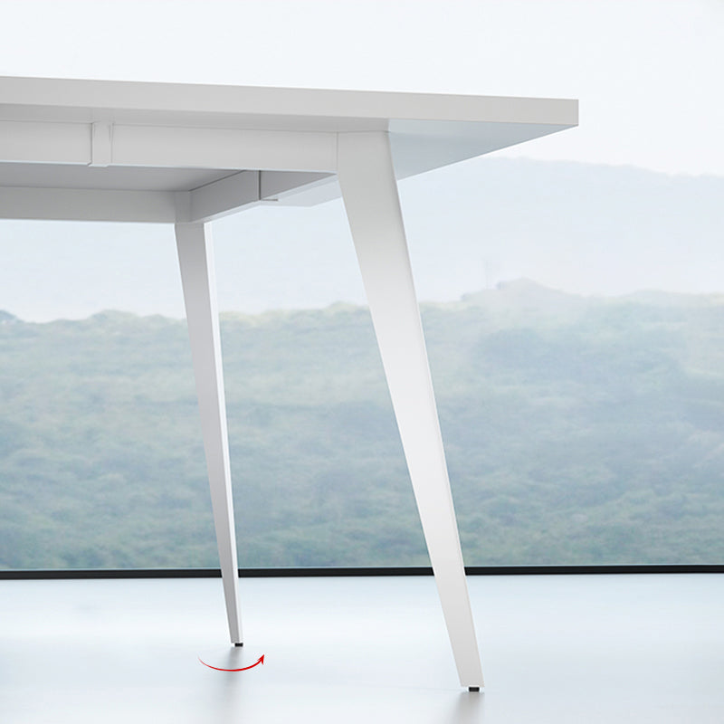 Contemporary Rectangle Dining Table Solid Wood Top Indoor Table with 4 Legs