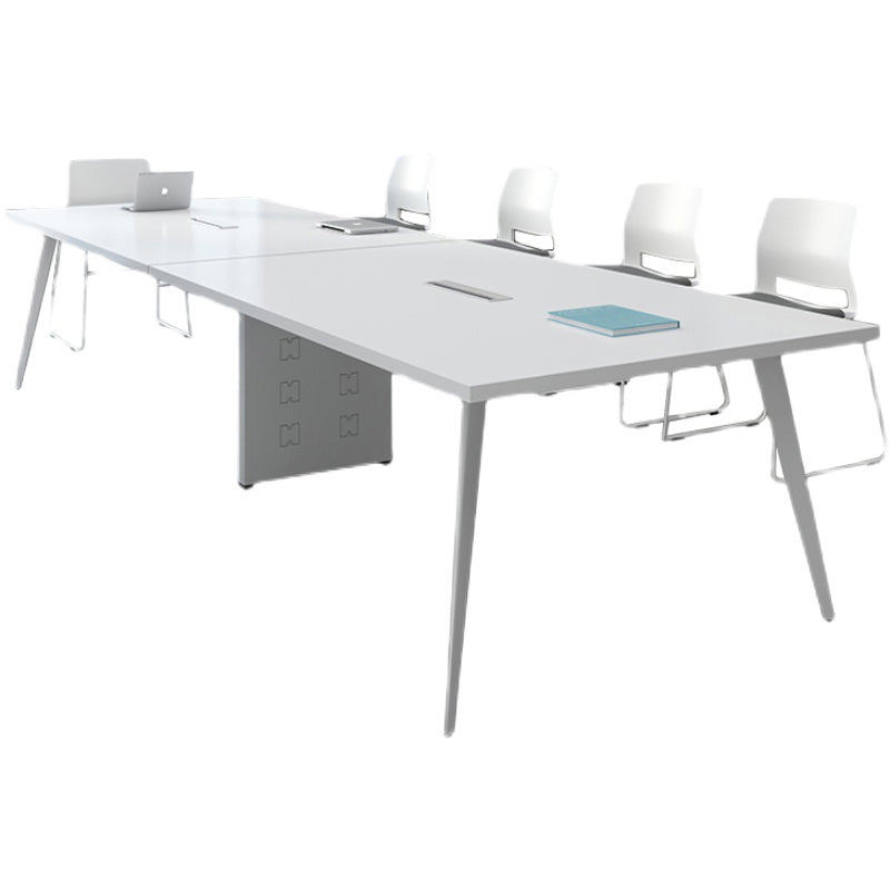 Contemporary Rectangle Dining Table Solid Wood Top Indoor Table with 4 Legs