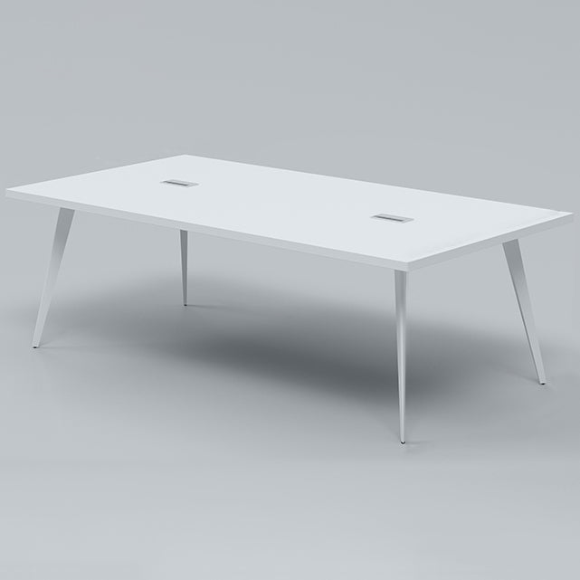Contemporary Rectangle Dining Table Solid Wood Top Indoor Table with 4 Legs