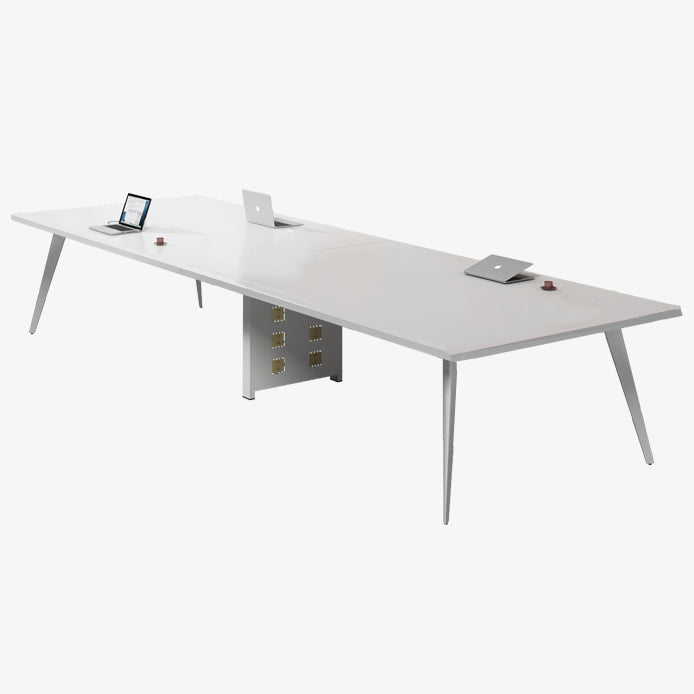 Contemporary Rectangle Dining Table Solid Wood Top Indoor Table with 4 Legs