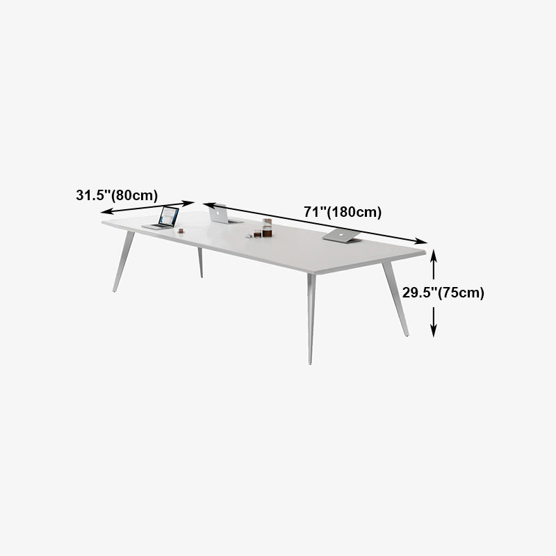 Contemporary Rectangle Dining Table Solid Wood Top Indoor Table with 4 Legs