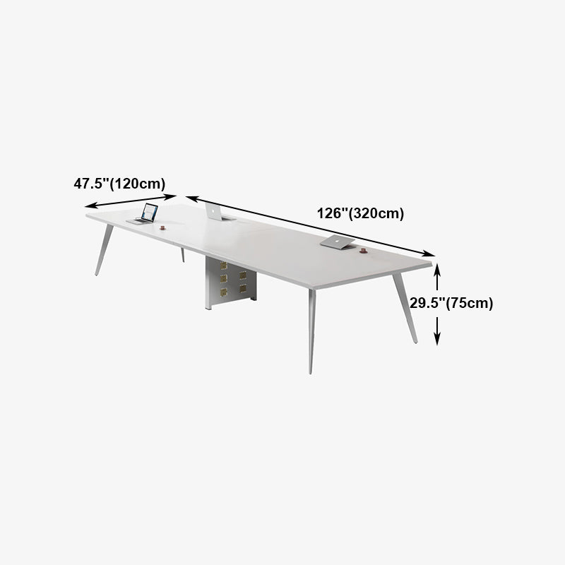 Contemporary Rectangle Dining Table Solid Wood Top Indoor Table with 4 Legs