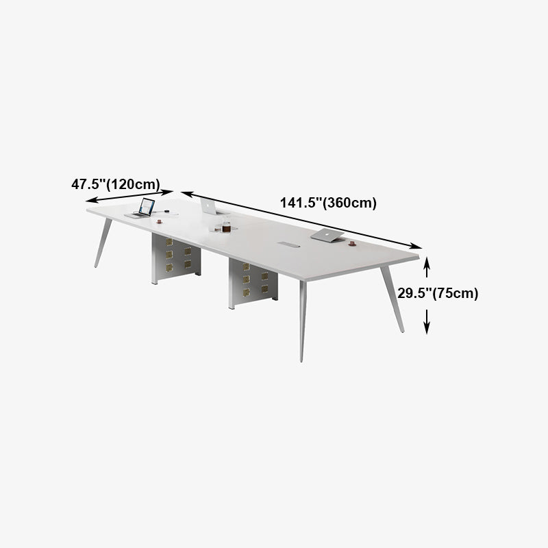 Contemporary Rectangle Dining Table Solid Wood Top Indoor Table with 4 Legs