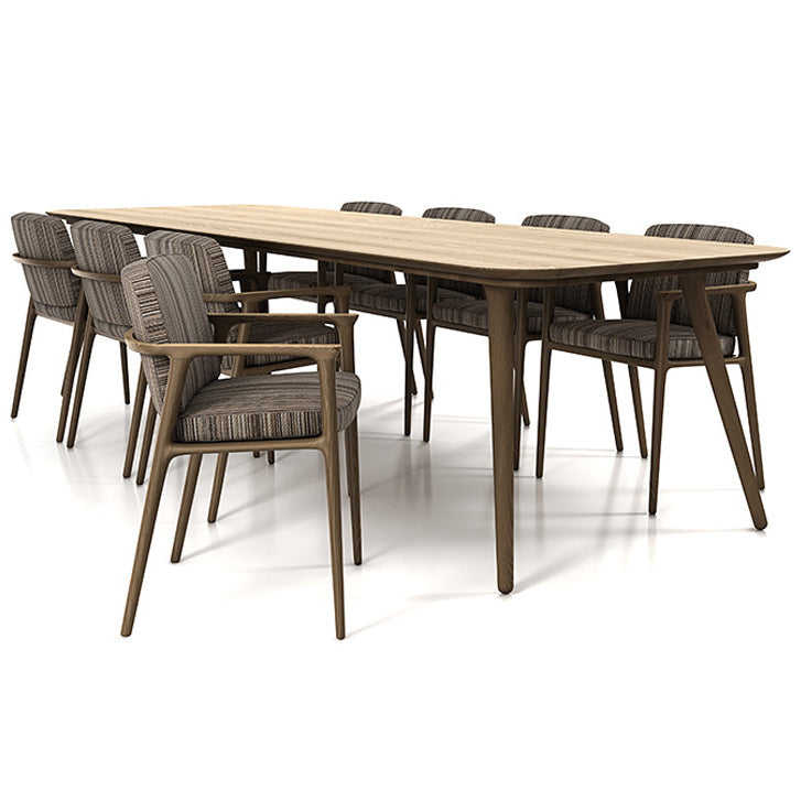 Rectangle Contemporary Dining Table Pine Wood Top Table with 4 Legs