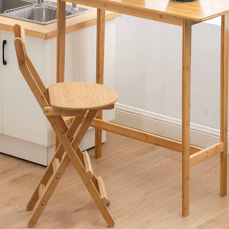 Taburetes de bar de madera sin brazos de estilo nórdico, taburetes de bar plegables, 1 pieza